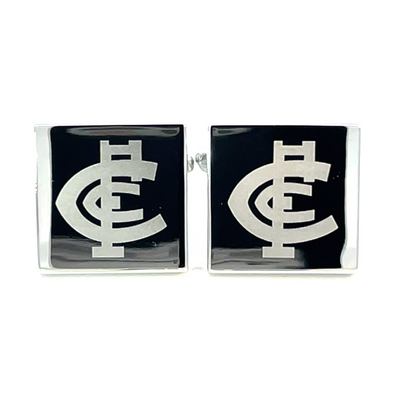 Silver Carlton Football Club AFL Cufflinks