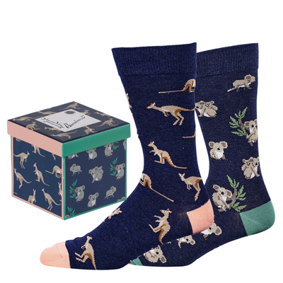 Mens Native Animals 2pk Gift Set Bamboo Socks