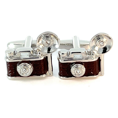 Retro Camera with Flash Bulb Cufflinks