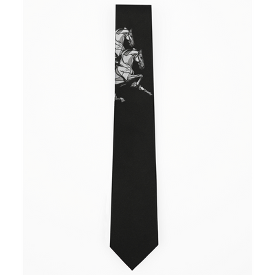 Galloping Horses Tie Black