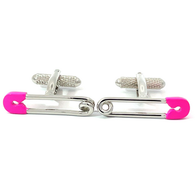 Safety Pin Pink Cufflinks