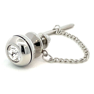 Solitaire Crystal Tie Pin