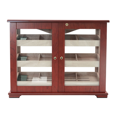 250 CT Bubinga Wooden Double Door Mahogany Lining Cabinet for Cigars