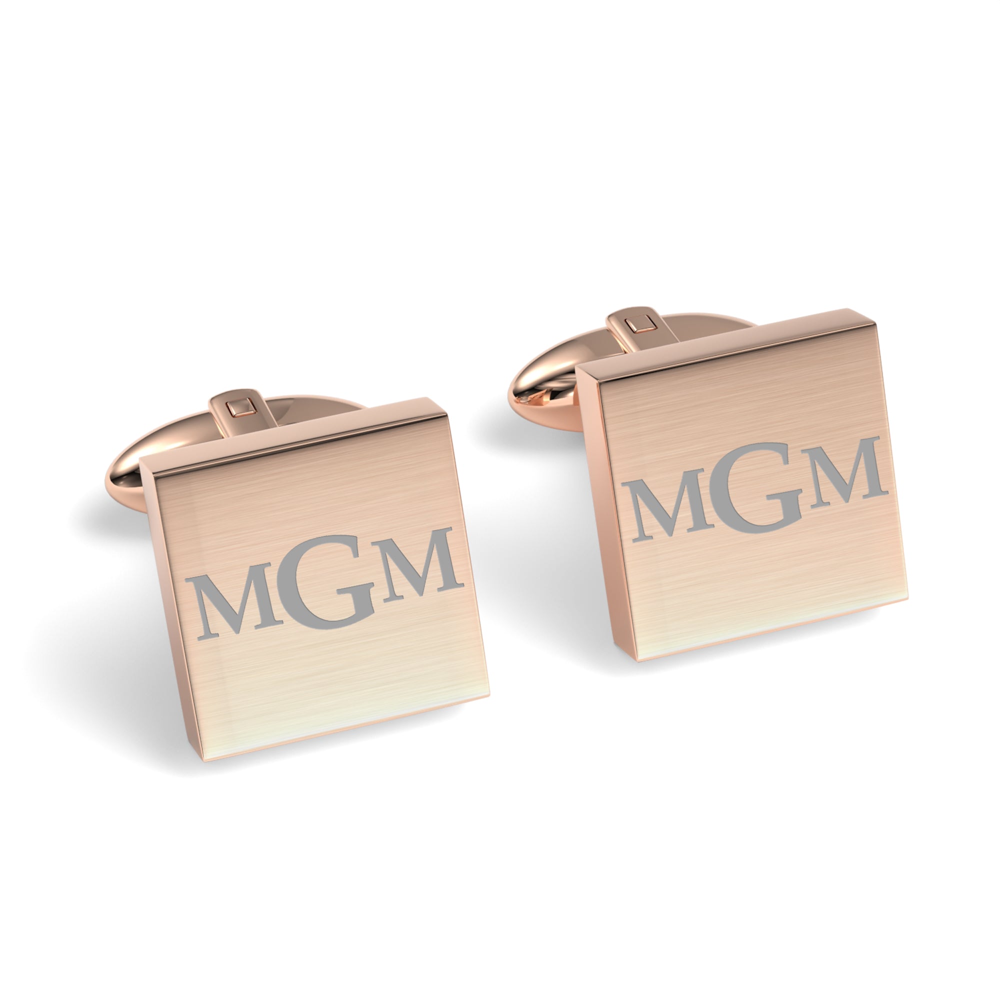 Engraved Monogram Initials Square Cufflinks