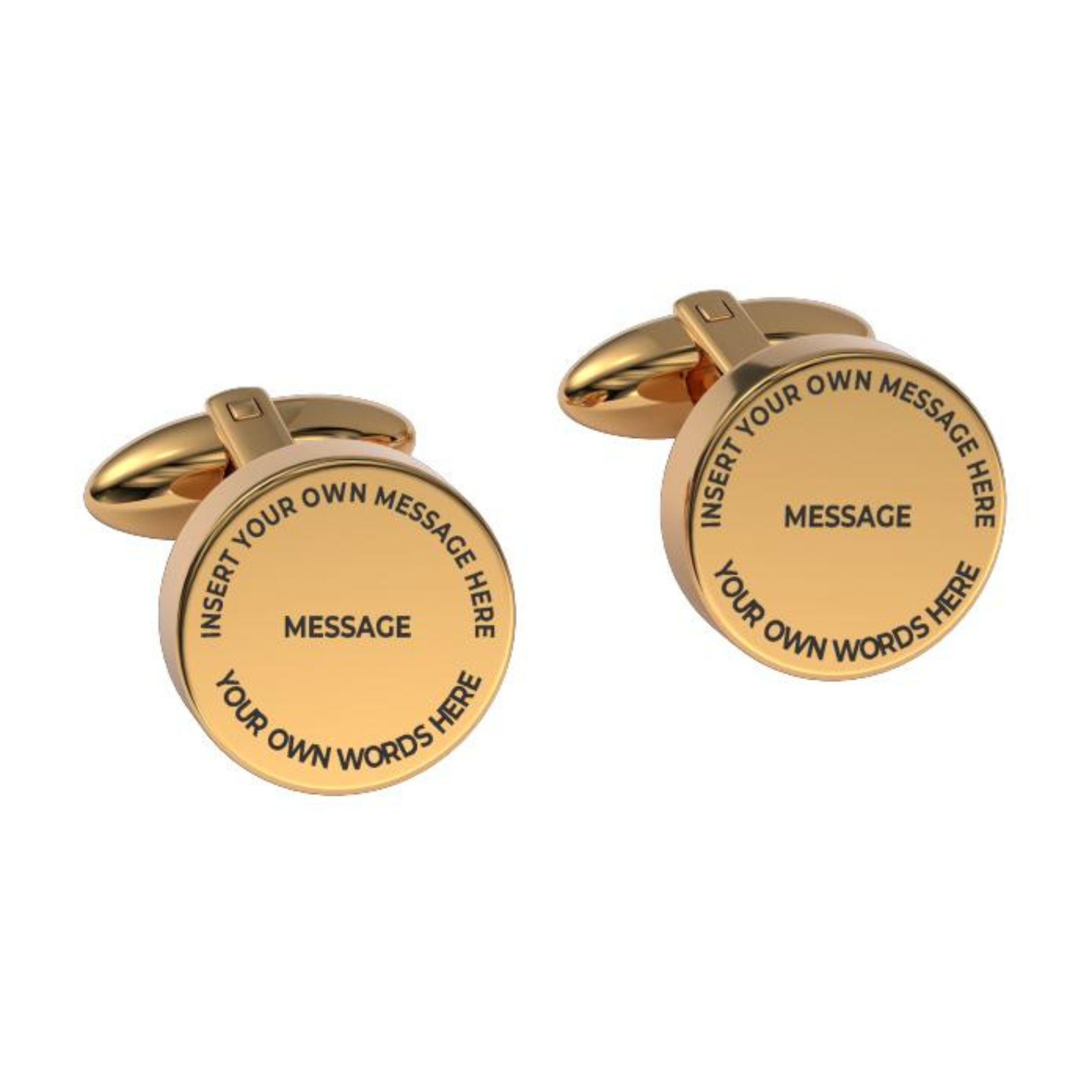 Insert Your Message Cufflinks in Gold