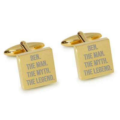 The Man The Myth The Legend Engraved Cufflinks in Gold