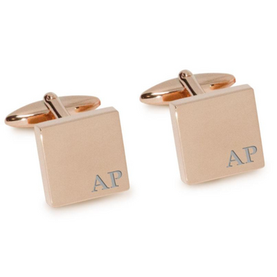 Initials Engraved Cufflinks in Rose Gold