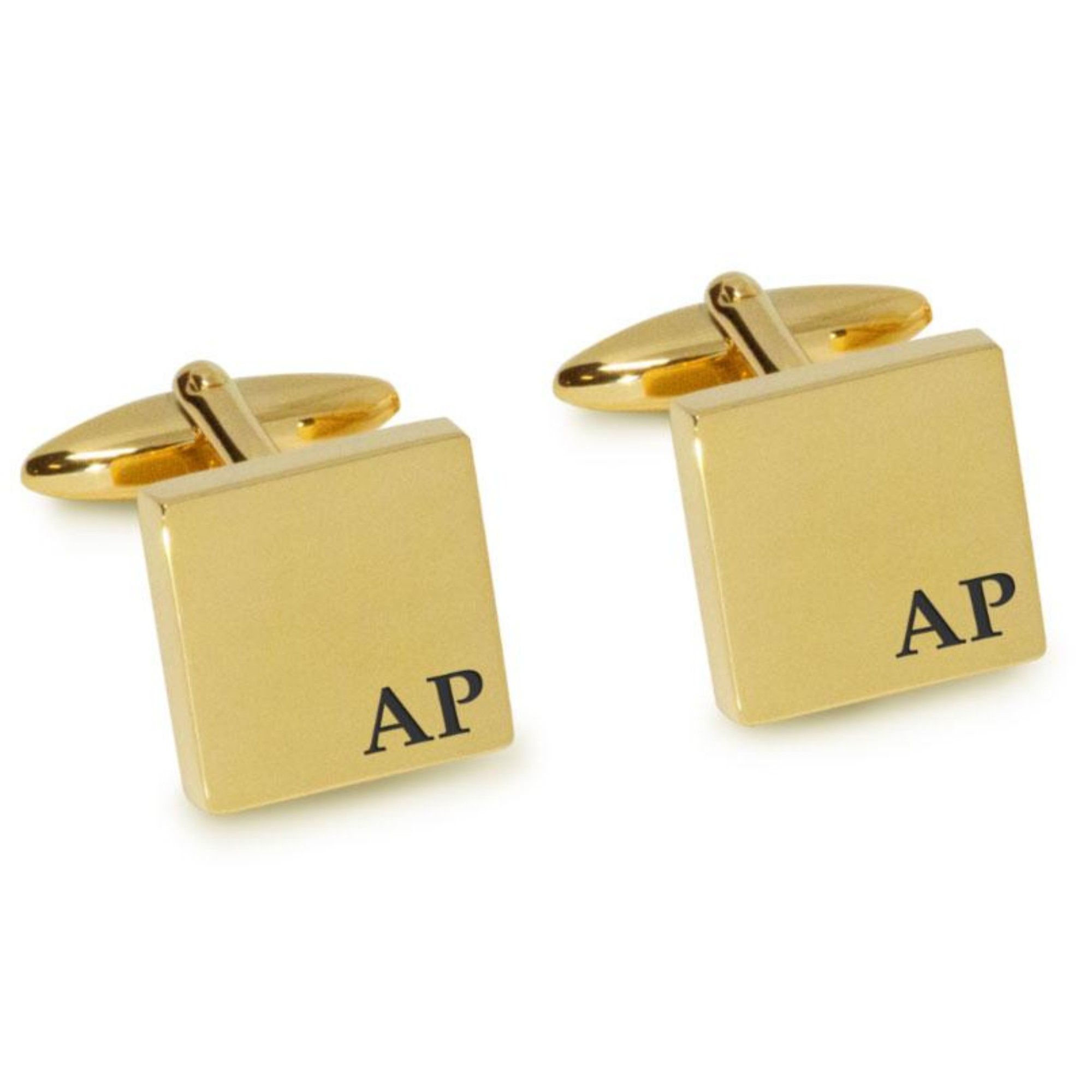 Initials Engraved Cufflinks in Gold