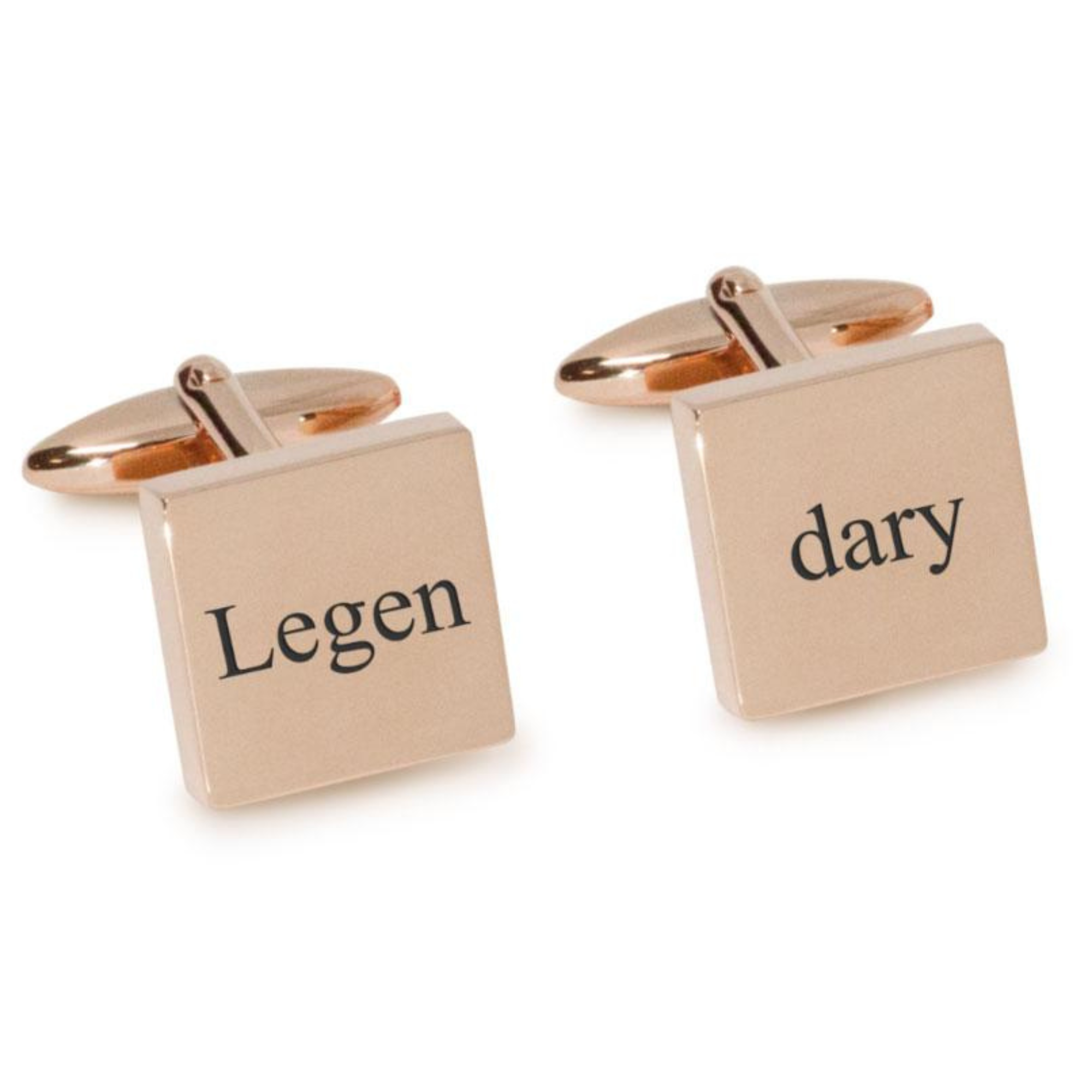 Legendary Engraved Cufflinks in Rose Gold