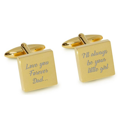 Love You Forever Dad I’ll Always Be Your Little Girl Cufflinks in Gold