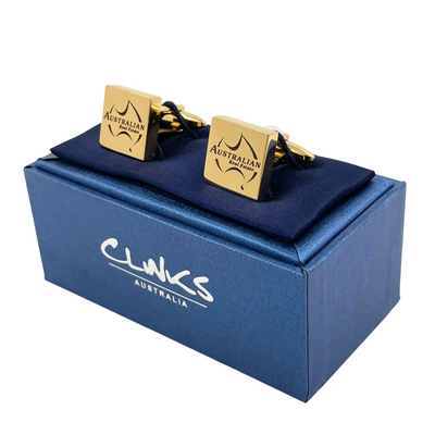 Your Logo Here Engraved Cufflinks in Gold