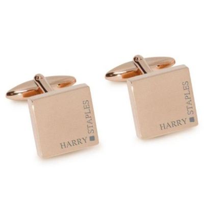 Full Name Engraved Cufflinks in Rose Gold