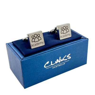 Your Logo Here Engraved Cufflinks in Rose Gold