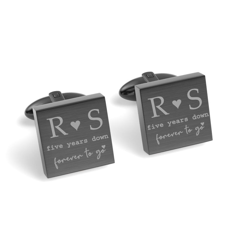 Five Years Down Forever To Go Engraved Cufflinks