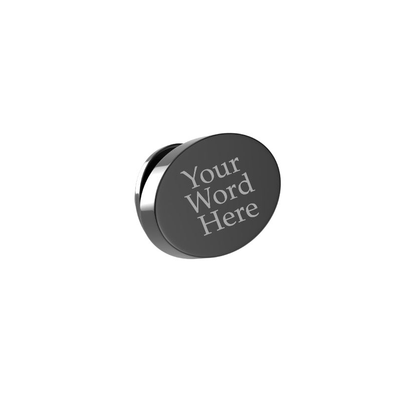 Custom Word Engraved Oval Lapel Pin