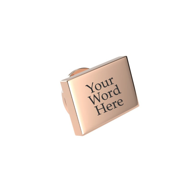 Custom Word Engraved Rectangle Lapel Pin