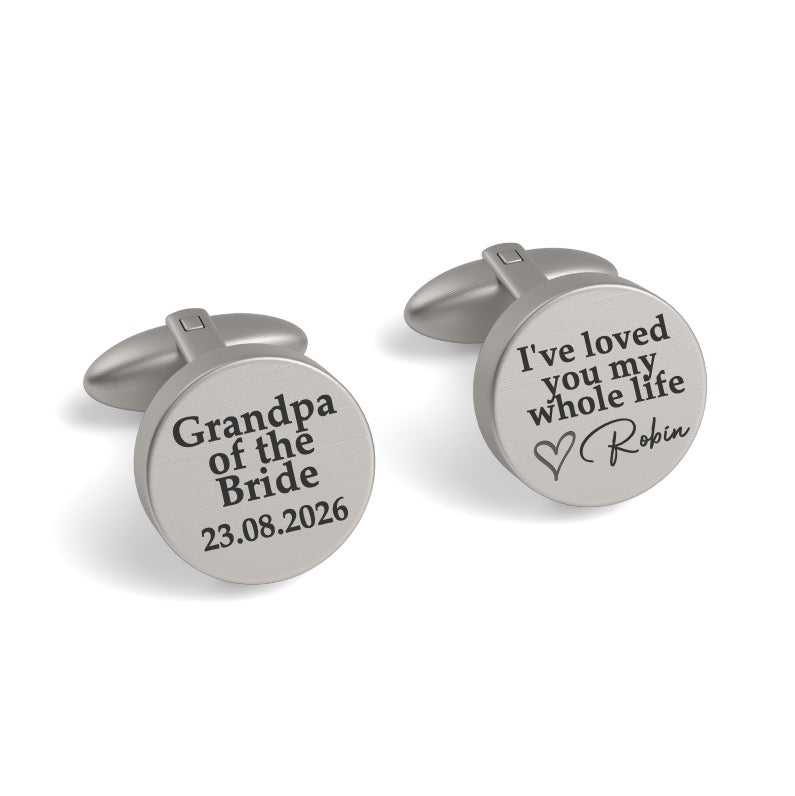 Grandpa of the Bride Engraved Cufflinks