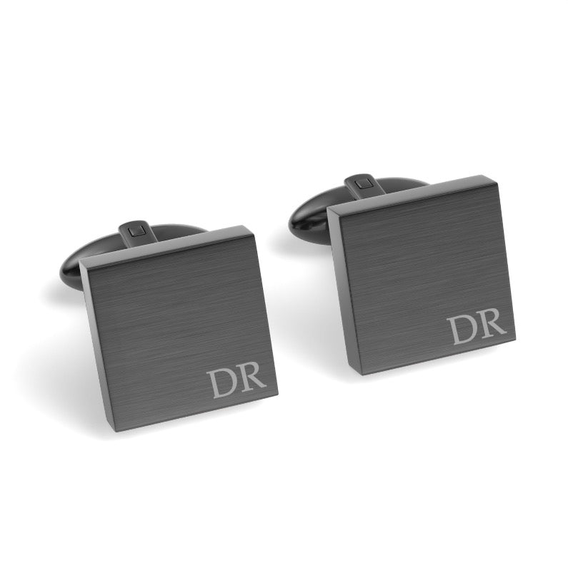 Initials Engraved Square Cufflinks