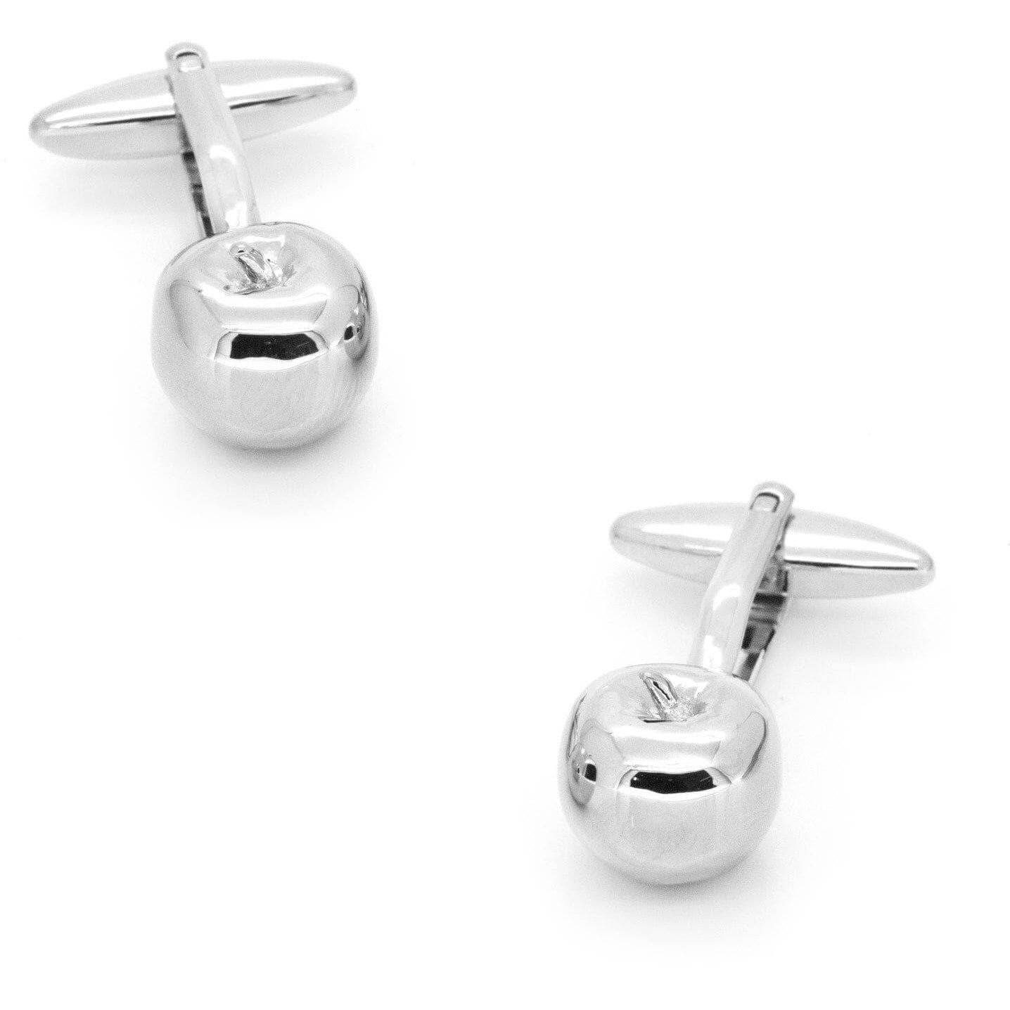Silver Apple Cufflinks Novelty Cufflinks Clinks Australia Silver Apple Cufflinks 