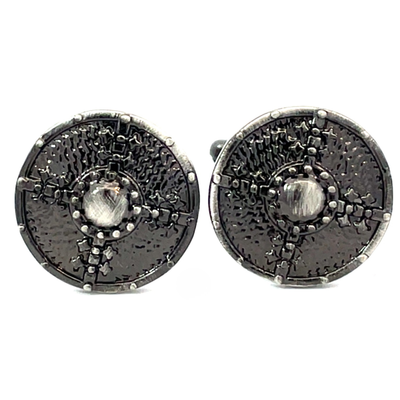 Antique Finish Viking Shield Cufflinks