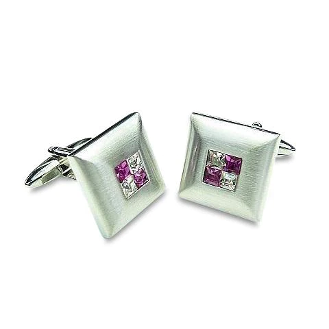 Purple Crystal Four Square Cufflinks