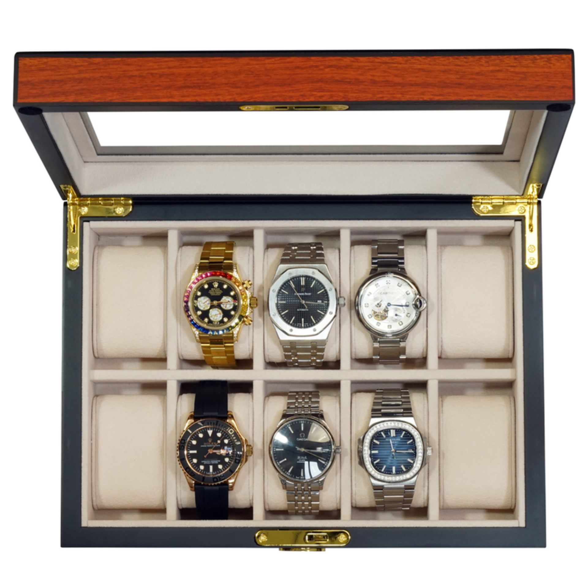 Cherry Wooden Watch Box for 10 Watches