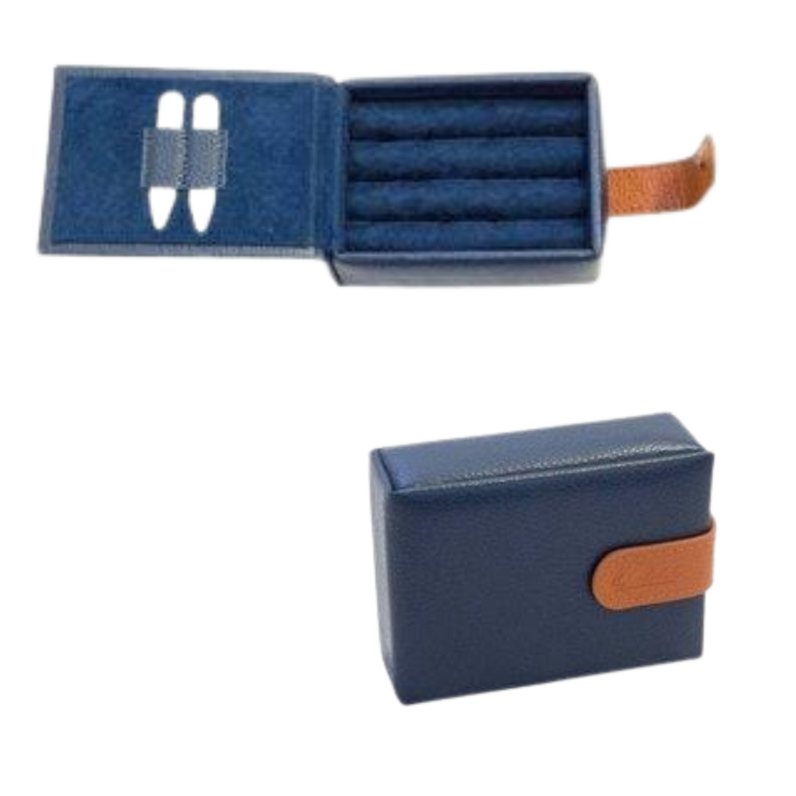 Leather Cufflink Wallet - Blue