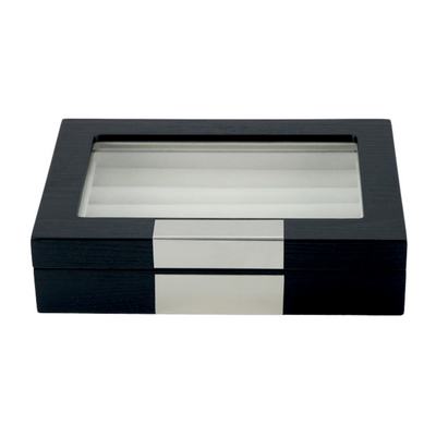 20 Pairs Black Wooden Cufflink Box