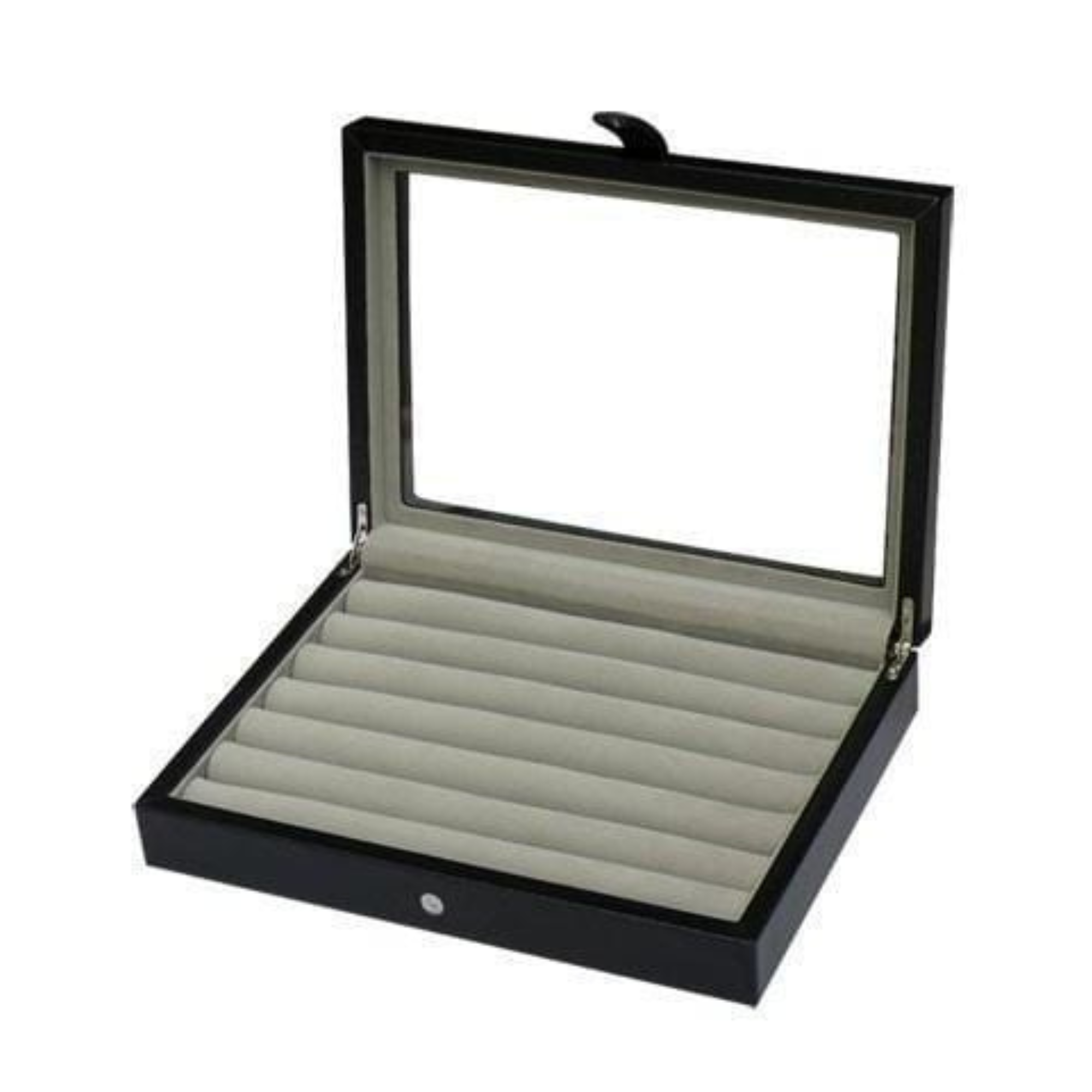 36 Pair Bonded Leather Black Cufflink Box