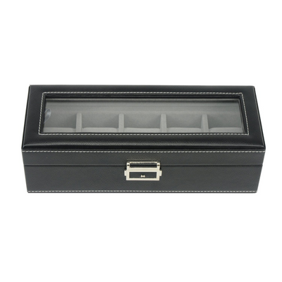 Leather Watch Box for 5 Watches in Black