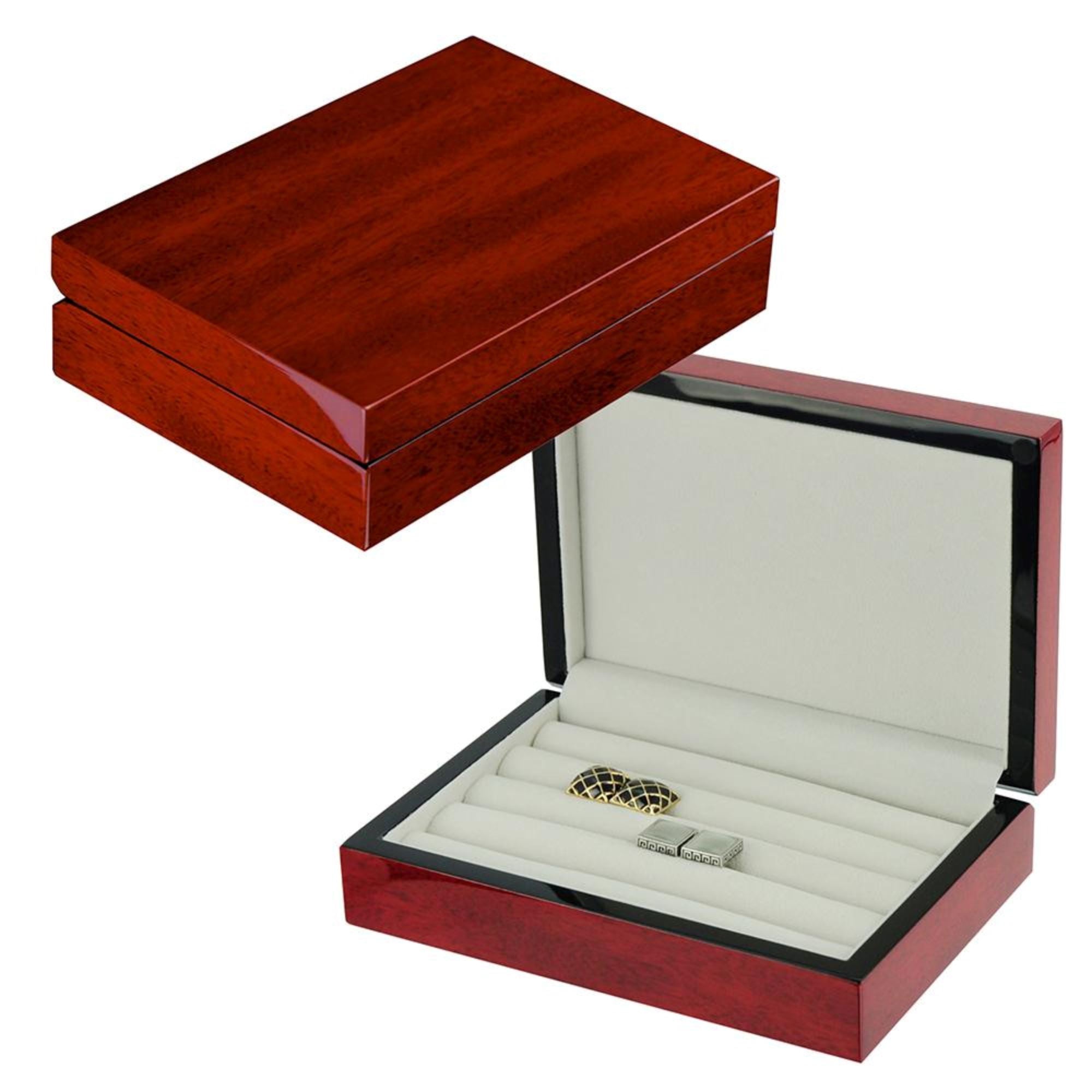 16 Pairs Wooden Cufflink Box Cherry Storage Boxes Clinks Australia 