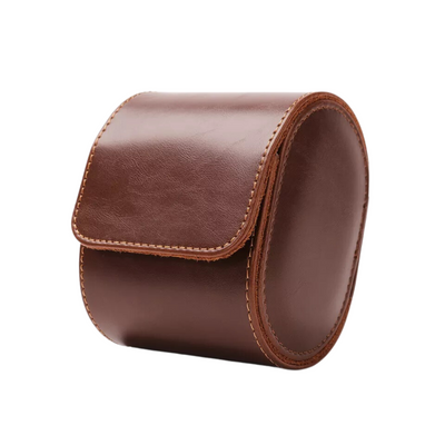 Watch Roll Case for 1 in Brown Vegan Leather