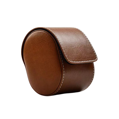 Watch Roll Case for 1 in Brown Vegan Leather