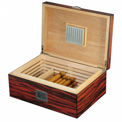 50 CT Ebony Cigar Humidor Box for Cigars