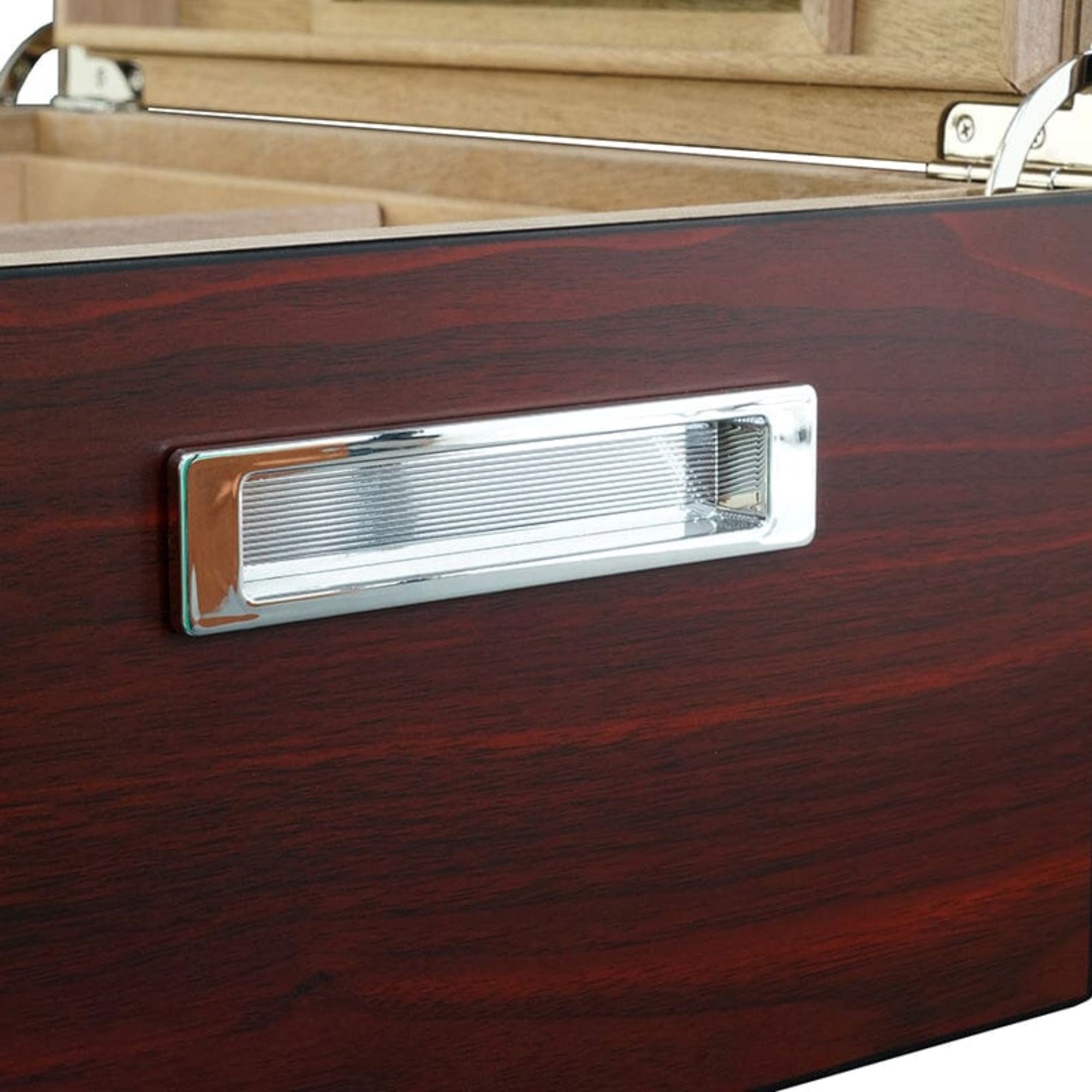 100 CT Cherry Wooden Cigar Humidor Box with Digital Hygrometer Cigar Boxes Clinks 