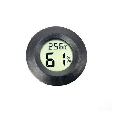 Basic Black Round Hygrometer Gauge for Cigars