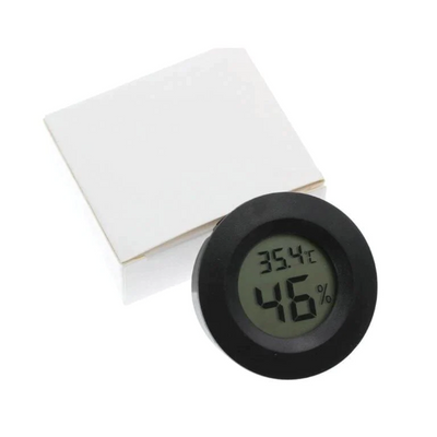 Basic Black Round Hygrometer Gauge for Cigars