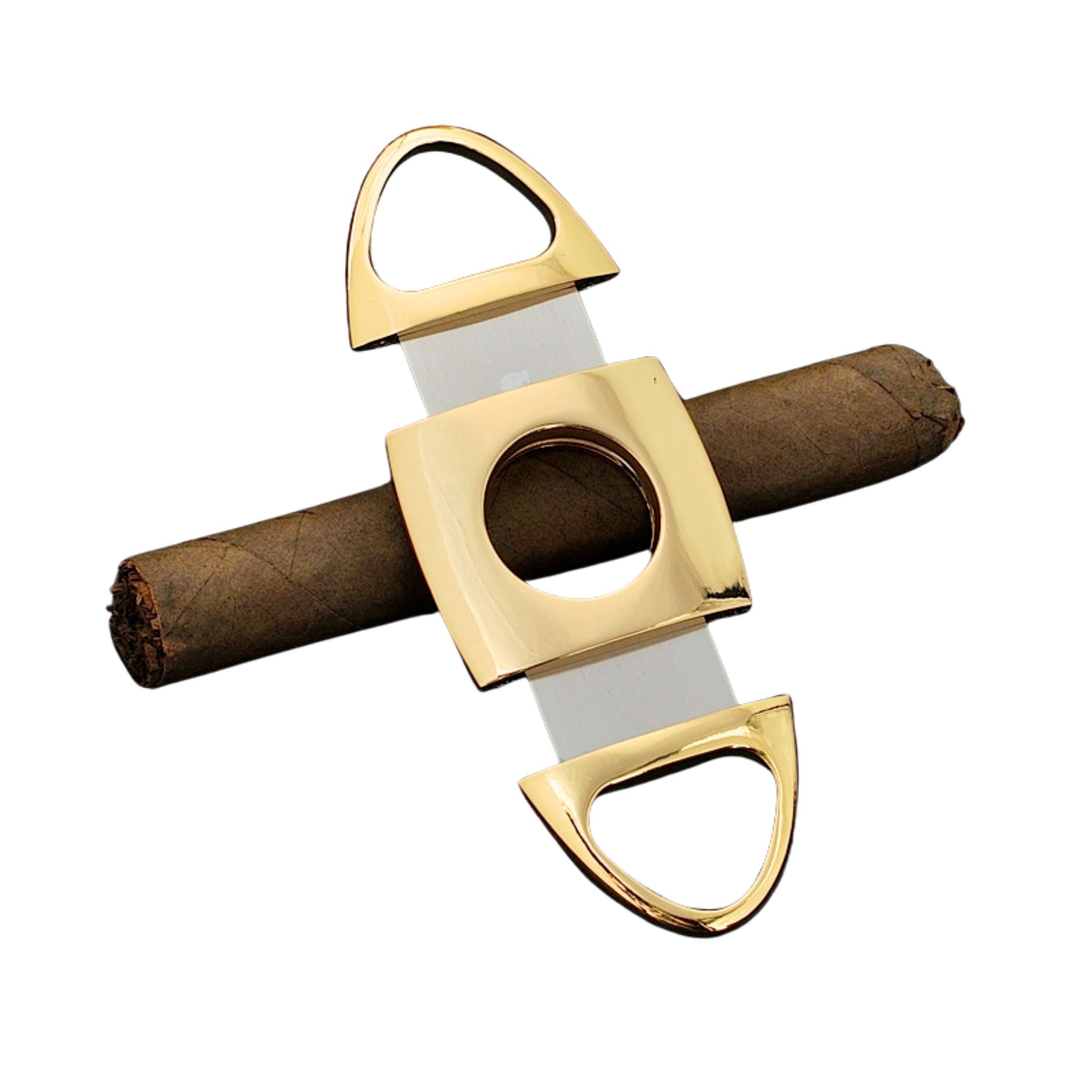 Gold Two Finger 64 Ring Gauge Cigar Cutter Boxed Cigar Cutter Clinks Australia 