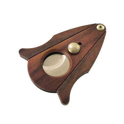 Wood And Stainless Steel 56 Ring Gaugel Cigar Cutter With Cut And Lock System