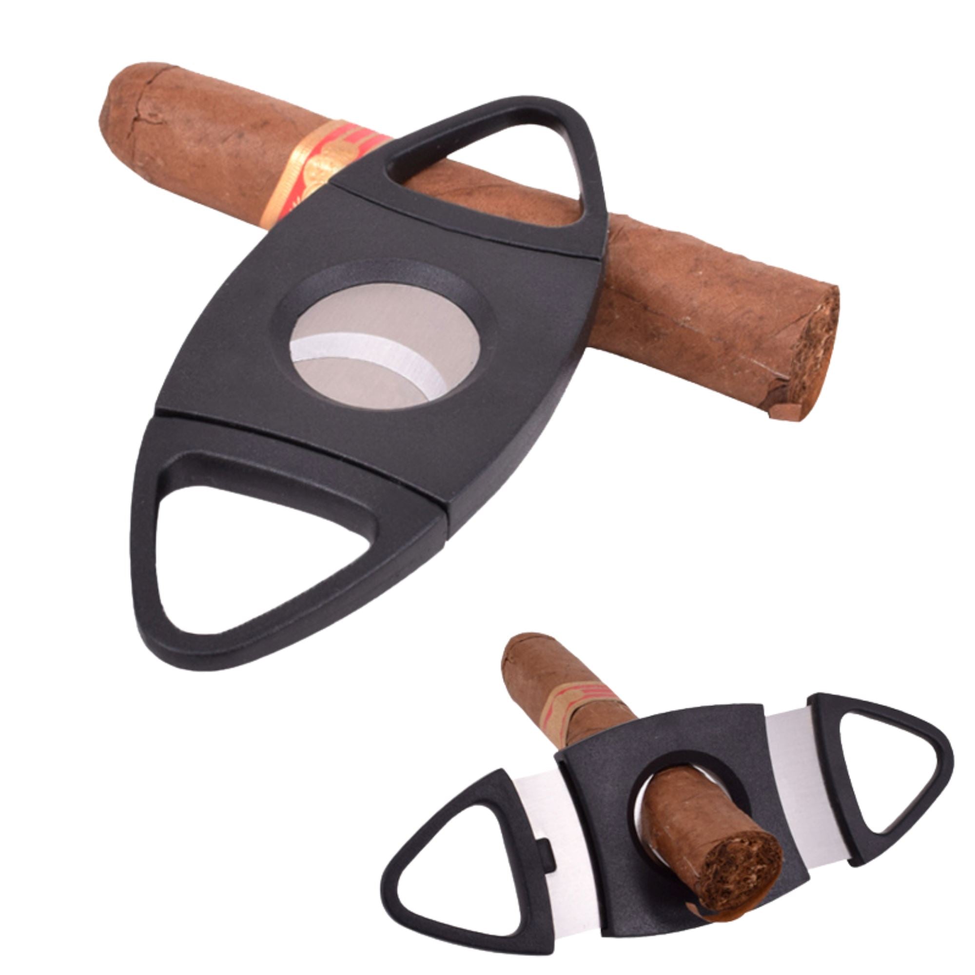 Black Two Finger 54 Ring Gauge Cigar Cutter Cigar Cutter Clinks Australia 