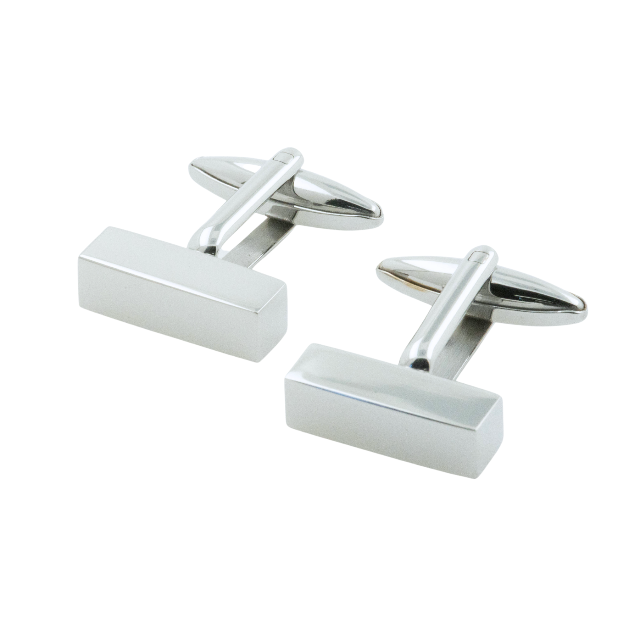 Silver Solid Bar Engravable Cufflinks