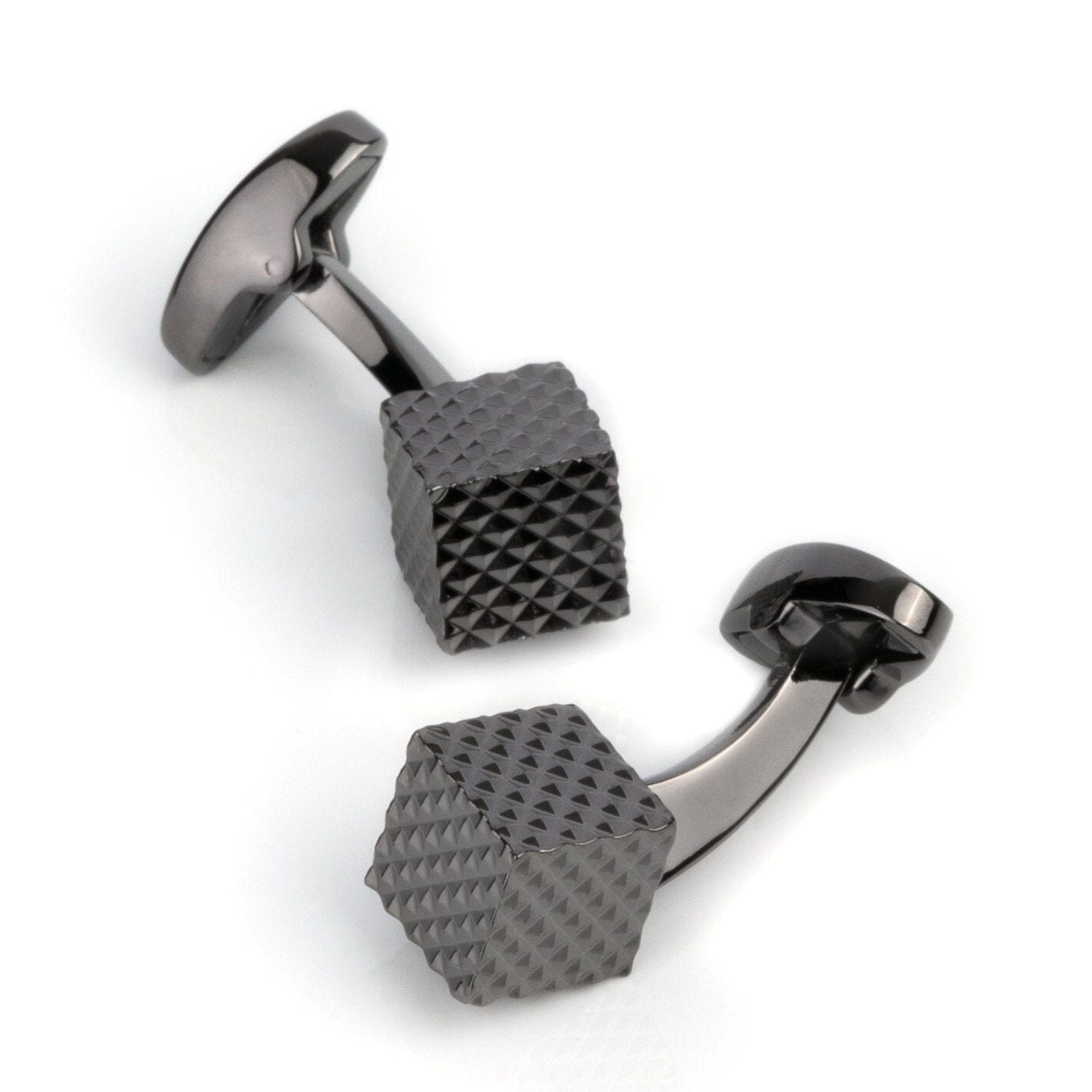 Gunmetal Diamond Textured Cube Cufflinks