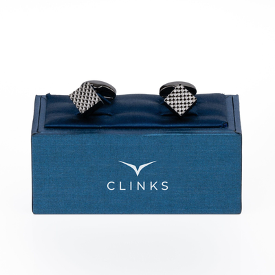 Gunmetal Diamond Textured Cube Cufflinks