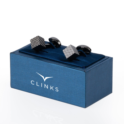 Gunmetal Diamond Textured Cube Cufflinks