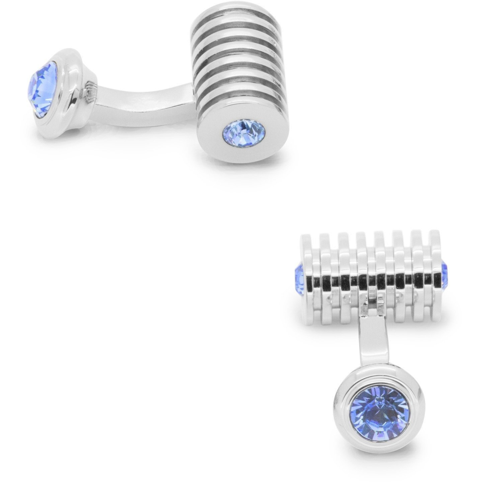 Light Blue Crystal Barrel Cufflinks