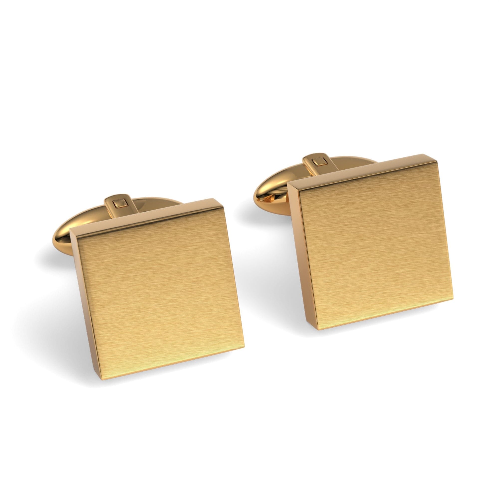 Square Engravable Cufflinks Engraving Cufflinks Clinks Brushed Gold 