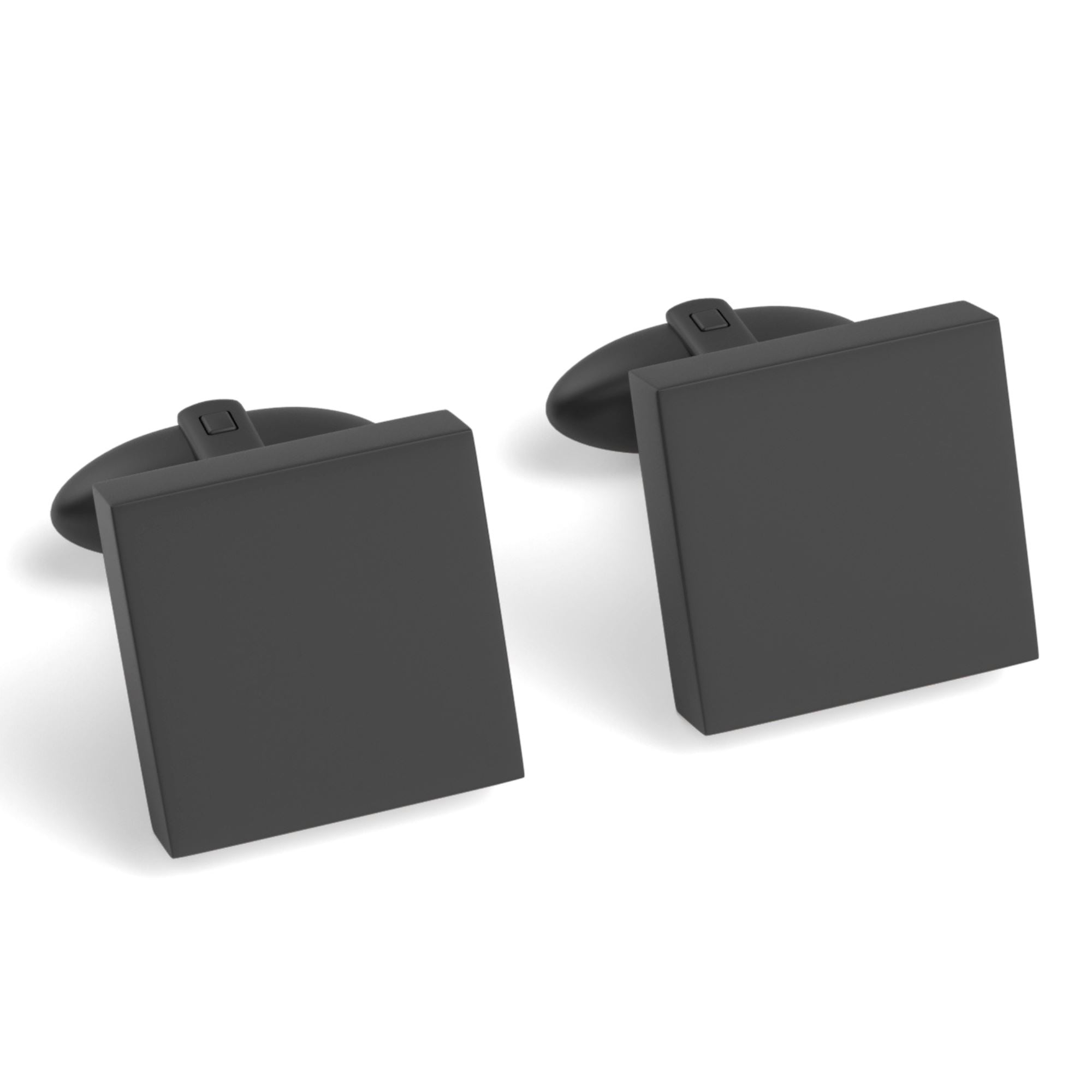Square Engravable Cufflinks Engraving Cufflinks Clinks Brushed Black 
