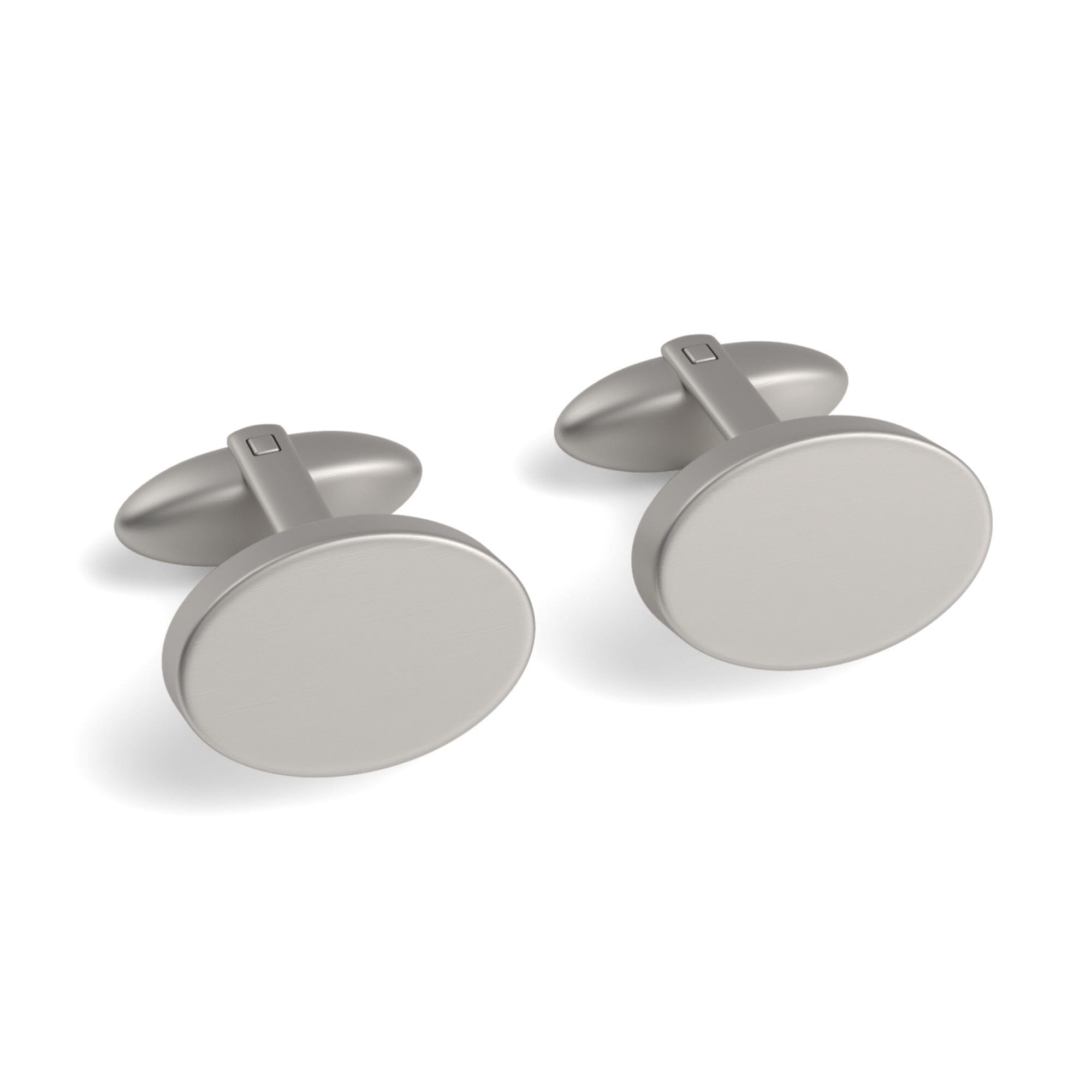 Oval Engravable Cufflinks Engraving Cufflinks Clinks Brushed Silver 