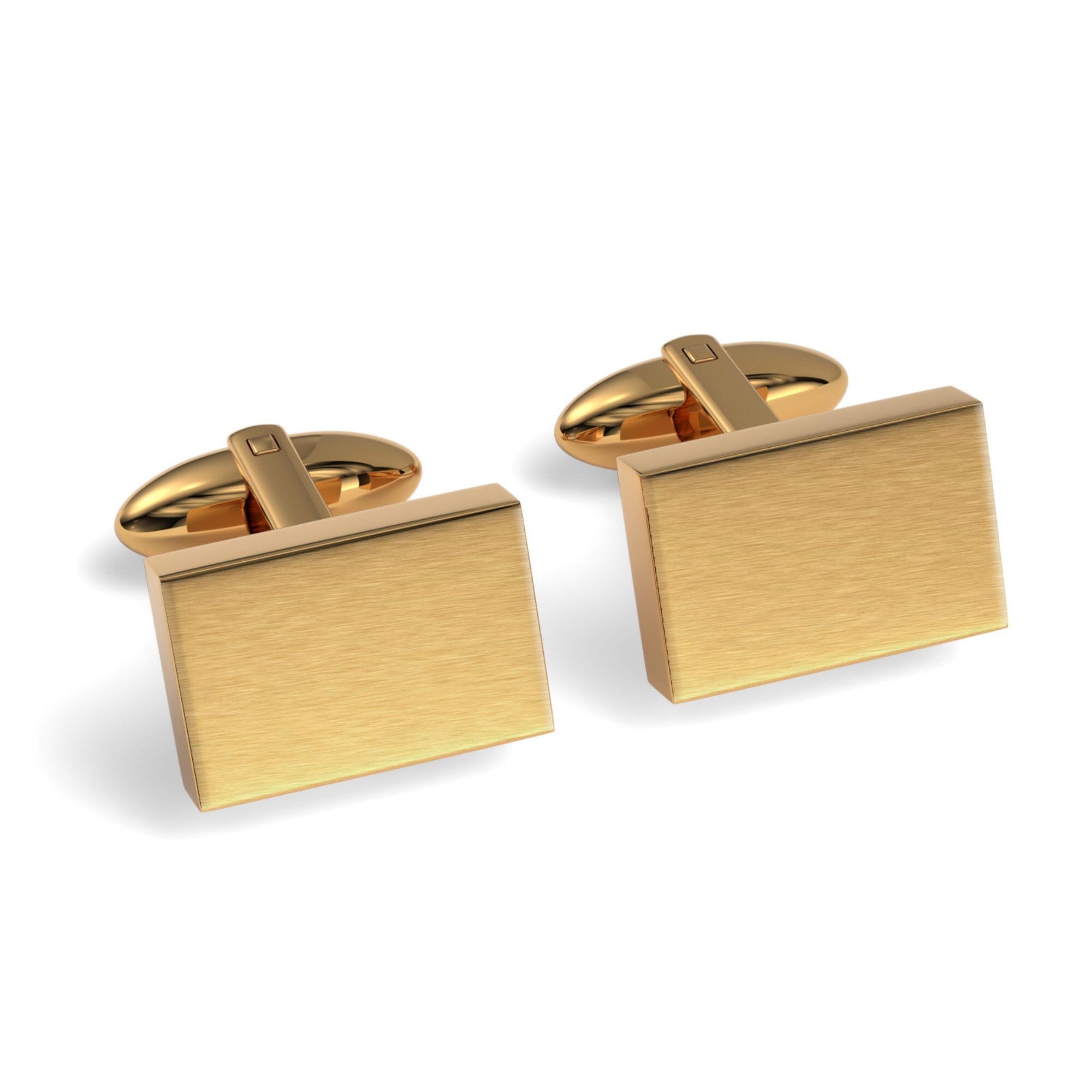 Rectangle Engravable Cufflinks Engraving Cufflinks Clinks Brushed Gold 