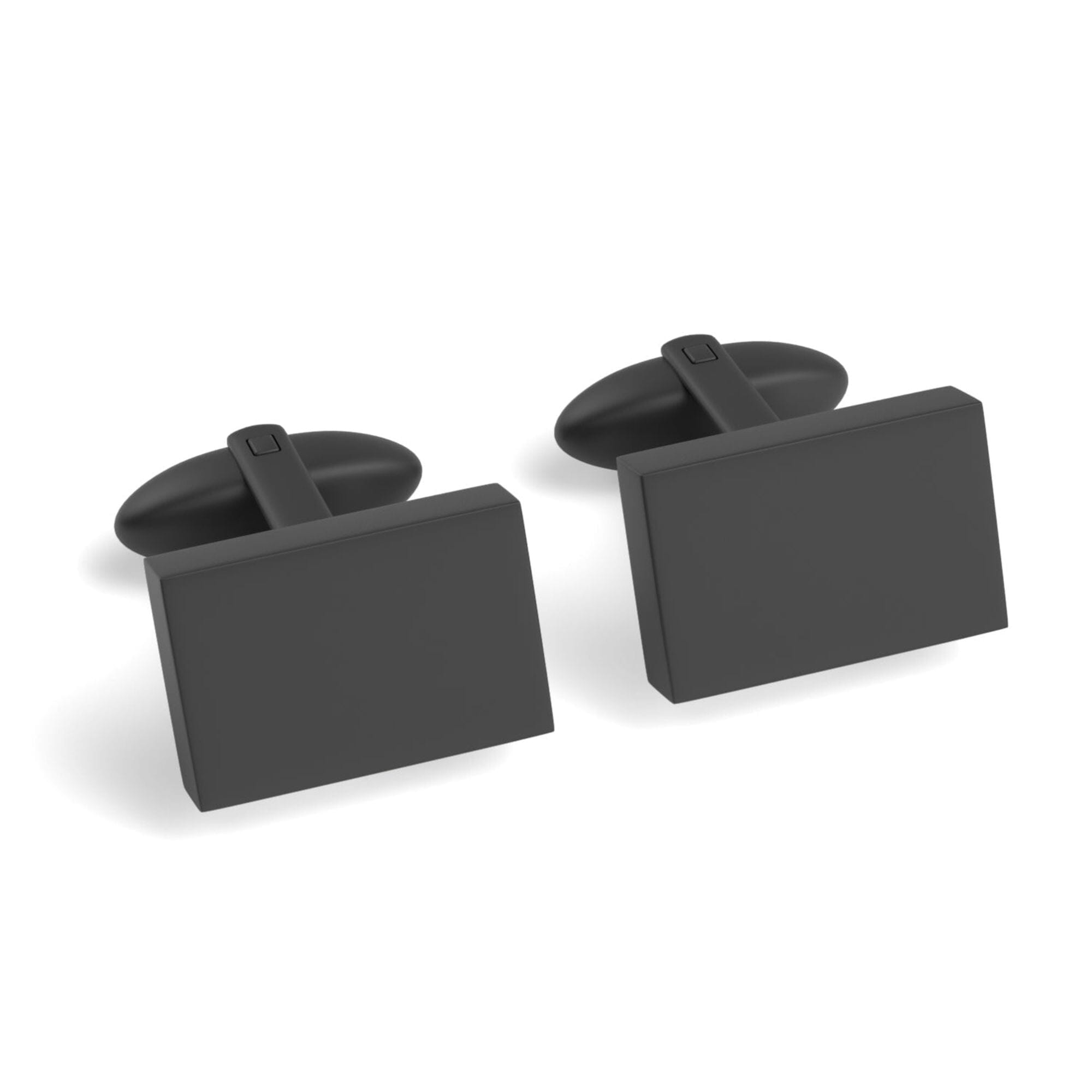 Rectangle Engravable Cufflinks Engraving Cufflinks Clinks Brushed Black 